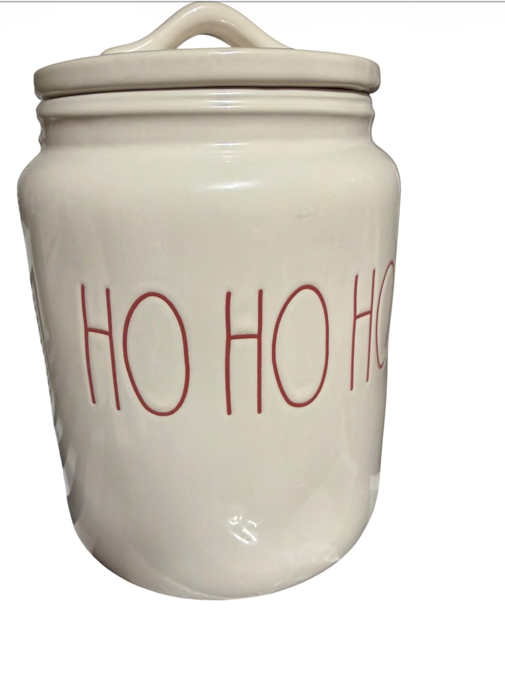 Rae Dunn Holiday 'HO HO HO' Ceramic Canister - NWOT
